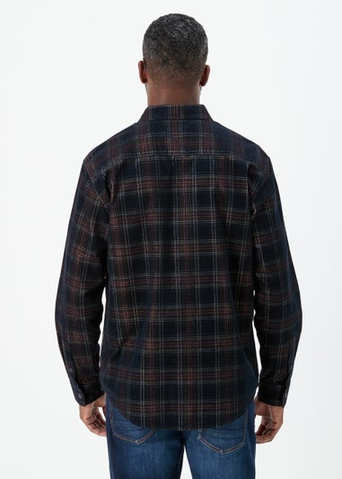 Lincoln Multicoloured Tartan Print Fine Cord Shirt