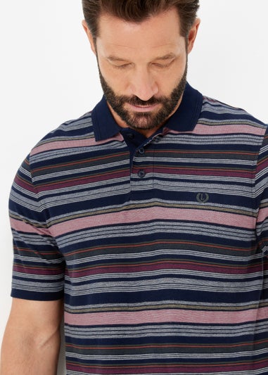 Lincoln Burgundy Stripe Polo Shirt