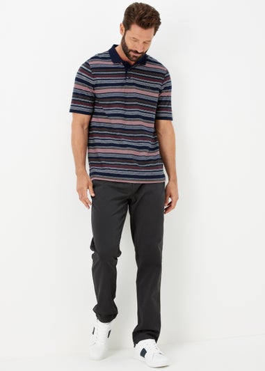 Lincoln Burgundy Stripe Polo Shirt