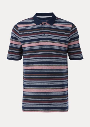 Lincoln Burgundy Stripe Polo Shirt
