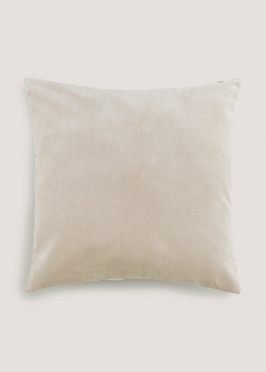 Beige Large Soft Velour Cushion (55cm x 55cm)