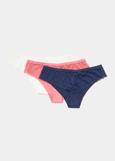 3 Pack Navy Brazilian Knickers