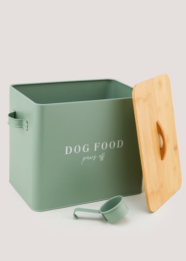Green Dog Food Tin & Scoop (23cm x 26cm x 23cm)
