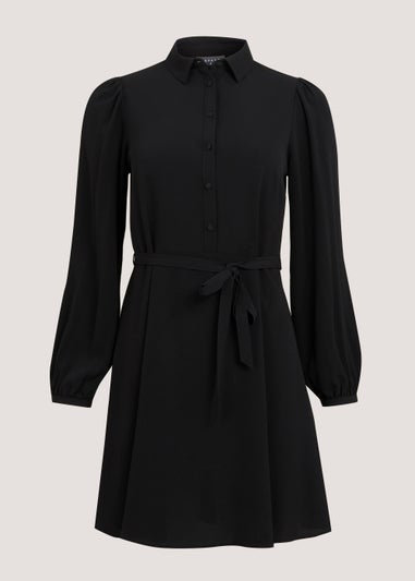 Black Mini Shirt Dress