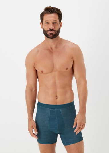 Souluxe 3 Pack Blue Marl Sports Boxers
