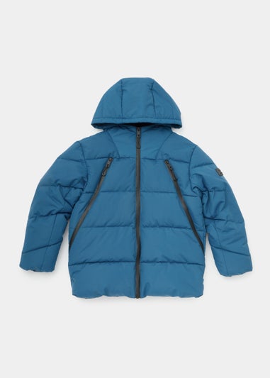 Boys Blue Zip Up Puffer Jacket (4-13yrs)
