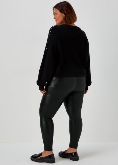 Papaya Curve Black PU Leggings