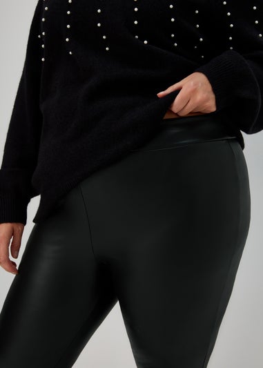 Papaya Curve Black PU Leggings