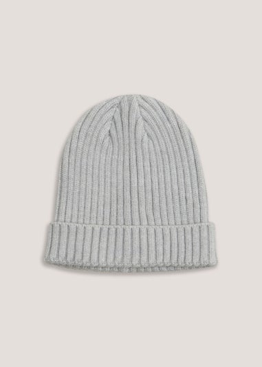 Grey Ribbed Baby Beanie Hat (Newborn-24mths)