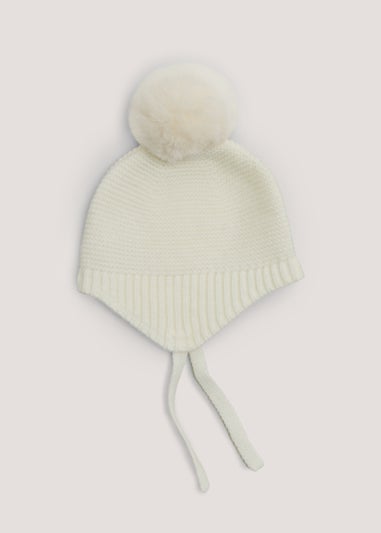 Cream Baby Trapper Hat (Newborn-2yrs)