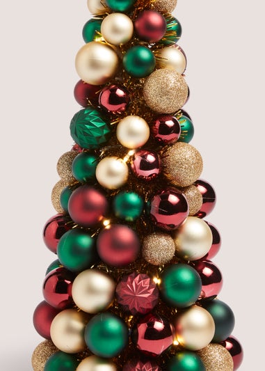 Multicoloured Christmas Bauble Tree (19cm x 19cm x 41cm)