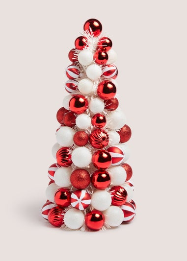 Candy Cane Christmas Bauble Tree (19cm x 19cm x 41cm)