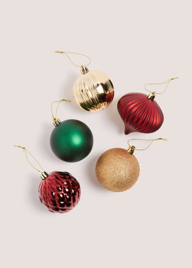 30 Pack Multicoloured Christmas Baubles