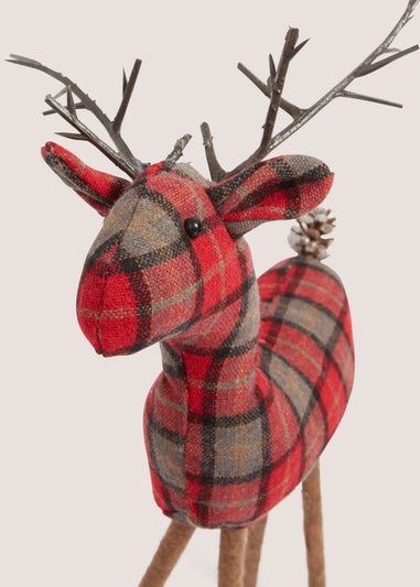 Tartan Christmas Deer (22cm x 10cm x 35.5cm)