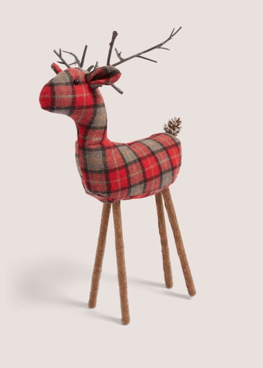 Tartan Christmas Deer (22cm x 10cm x 35.5cm)