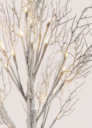 Silver LED Glitter Tree (60cm)