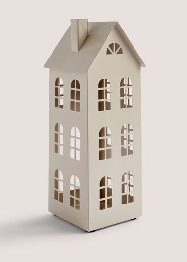 Cream Large Metal House (32cm x 12.5cm x 13cm)