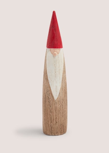 Small Wood Effect Christmas Santa (4cm x 4cm x 21cm)