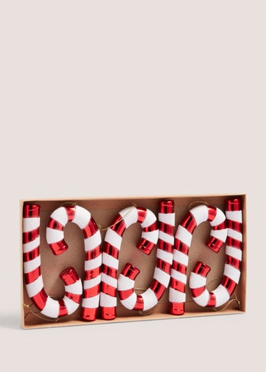 6 Pack Candy Cane Christmas Tree Decorations (14cm)