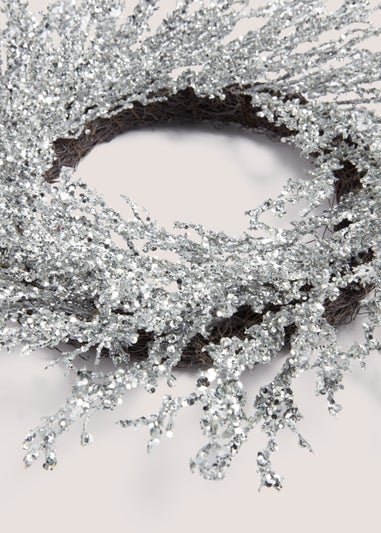 Silver Sparkle Wreath (55cm x 55cm x 15cm)