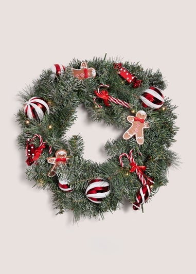 Candy Cane LED Wreath (55cm x 55cm x 14cm)