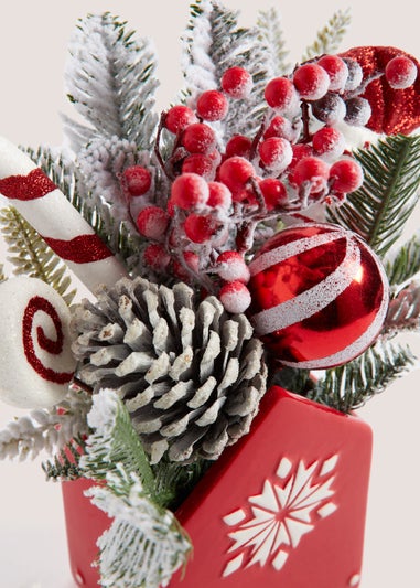 Red Foliage Arrangement (28cm x 17cm x 28cm)