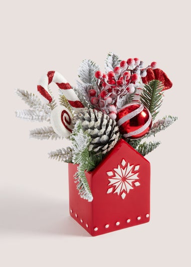 Red Foliage Arrangement (28cm x 17cm x 28cm)
