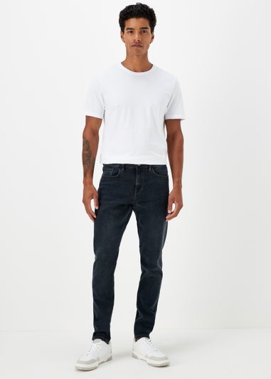 Blue & Black Slim Fit Tapered Jeans