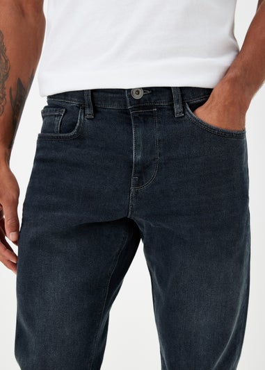 Blue & Black Slim Fit Tapered Jeans