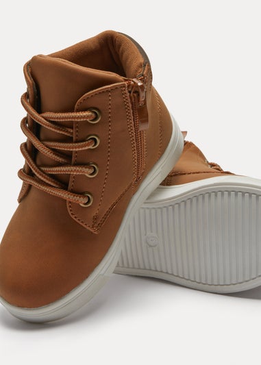 Boys Tan High Top Boots (Younger 4-12)