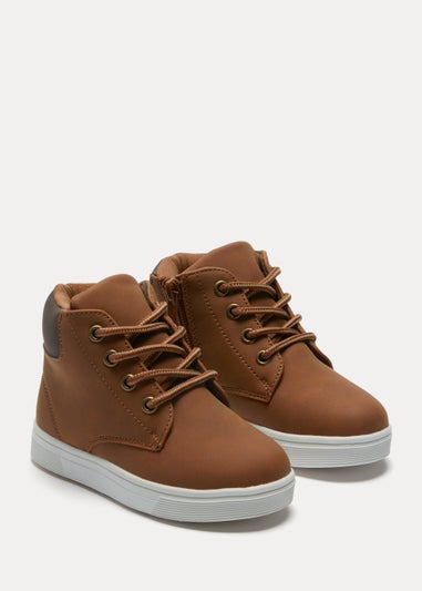 Boys Tan High Top Boots (Younger 4-12)