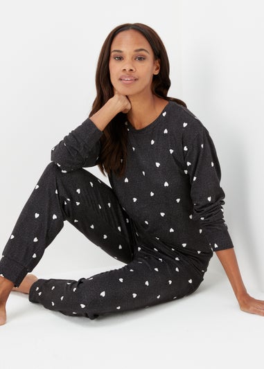 Grey Marl Heart Lounge Set