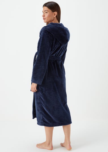 Navy Zigzag Dressing Gown