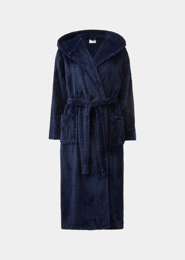 Navy Zigzag Dressing Gown