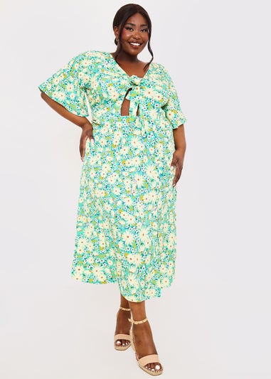 In the Style Jac Jossa Green Print Midaxi Dress