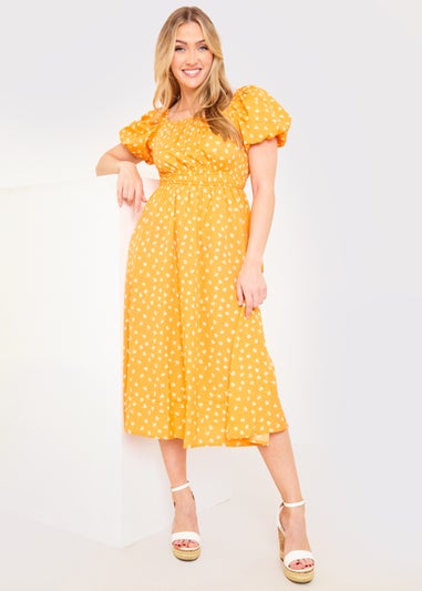 In the Style Jac Jossa Orange Tie Midi Dress