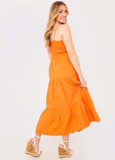 In the Style Jac Jossa Orange Halter Neck Midaxi Dress