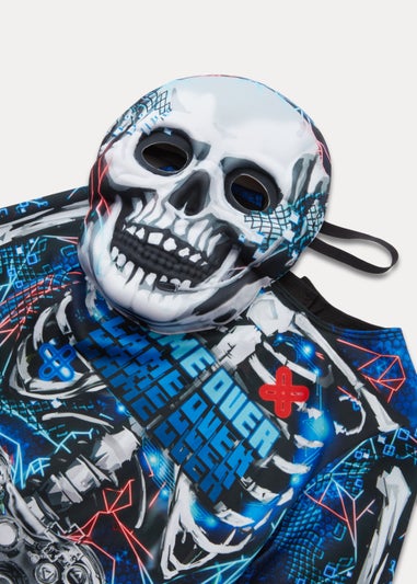 Kids Multicoloured Gaming Skeleton Fancy Dress Costume (3-11yrs)