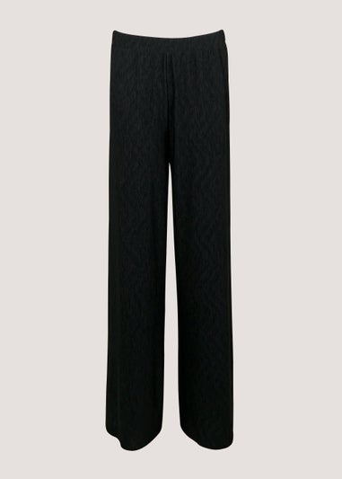 Black Tapered Linen Blend Trousers - Matalan