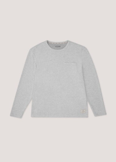 Grey Waffle Long Sleeve Pyjama Top