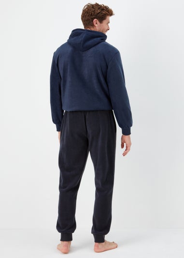 Navy Fleece Cuffed Joggers