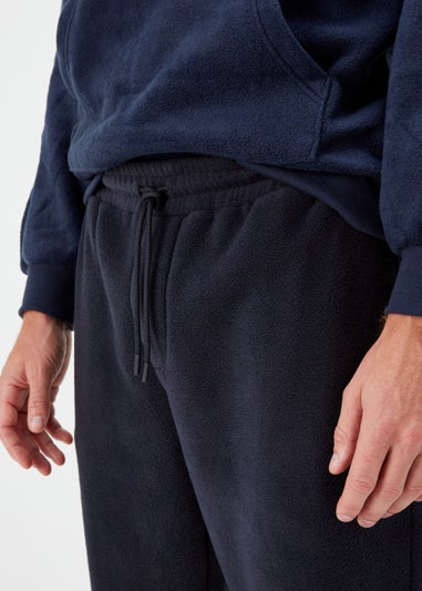 Navy Fleece Cuffed Joggers