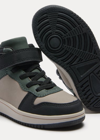 Boys Khaki High Top Trainers (Younger 4-9)