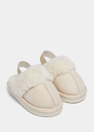 Girls Pink Faux Fur Mule Slippers (Younger 4-12) - Matalan