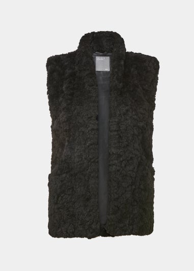 Black Faux Fur Gilet