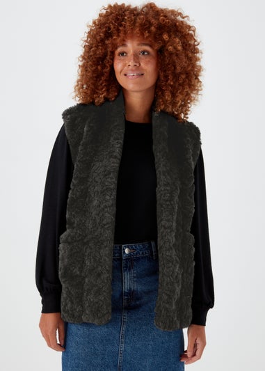 Black Faux Fur Gilet