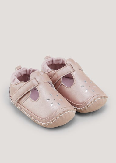 Pink Moccasin Soft Sole Baby Shoes (Newborn-18mths)