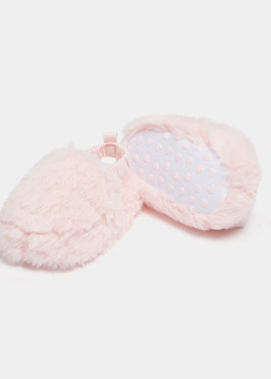 Pink Faux Fur Baby Slippers (Newborn-18mths)