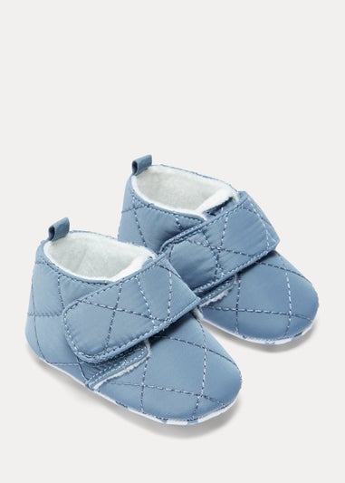 Blue Nylon Soft Sole Baby Shoes (Newborn-18mths)