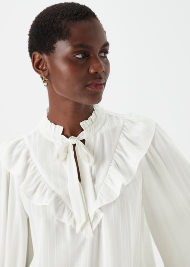 White Tie Neck Blouse - Matalan